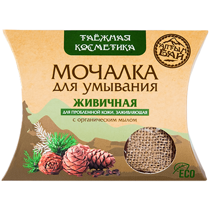 Мочалка льняная для умывания с органическим мылом "ЖИВИЧНАЯ" для проблемной кожи, заживляющая, 60 гр.-2 Мочалка льняная для умывания с органическим мылом "ЖИВИЧНАЯ" для проблемной кожи, заживляющая, 60 гр.-2