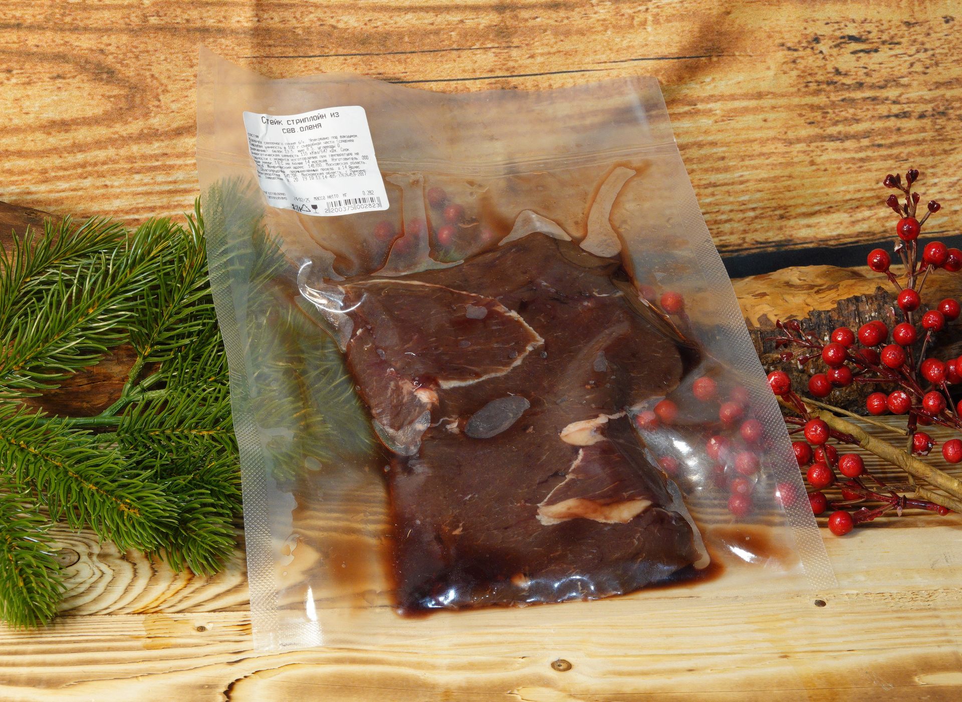 Стейк из северного оленя (стриплойн) - упаковка 0.3 Кг.-6