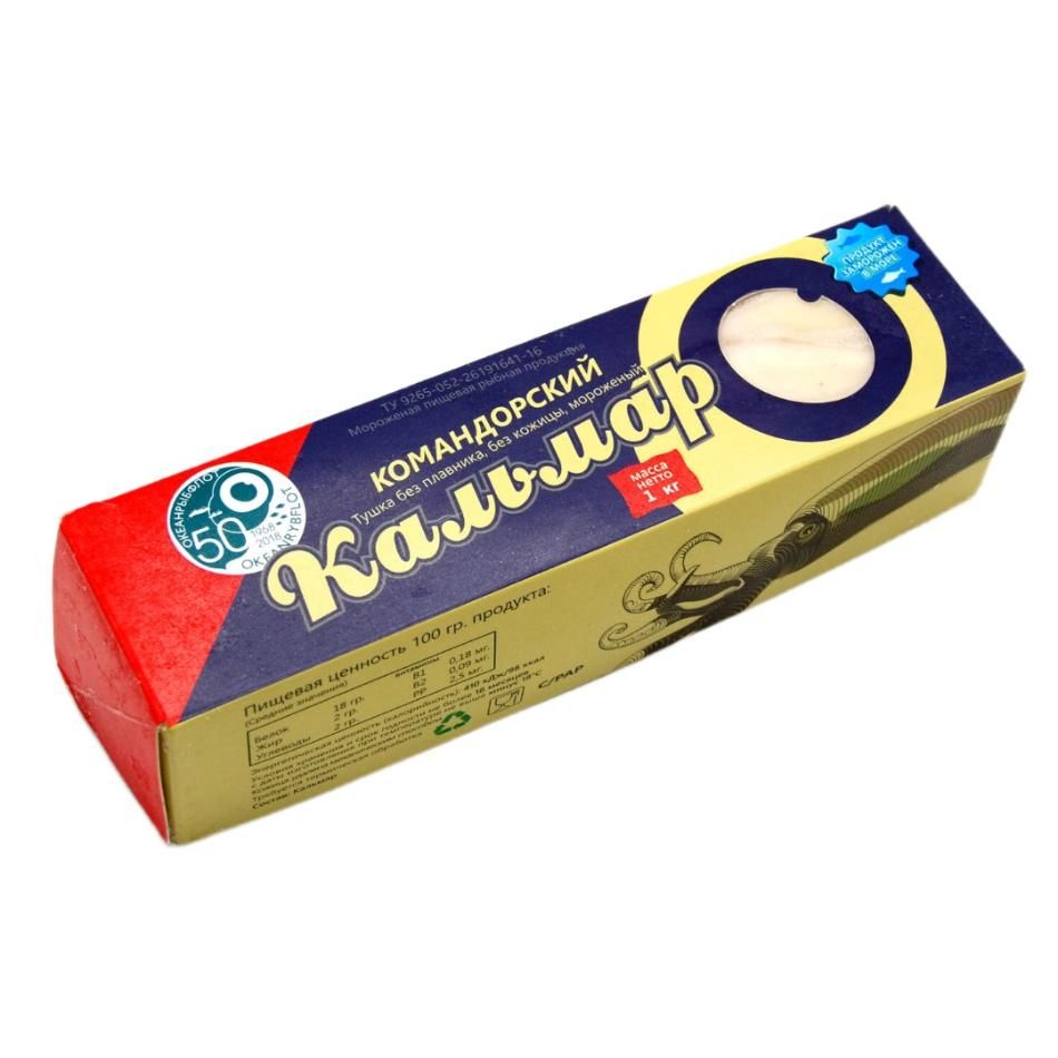 Кальмар командорский, тушки, очищенные, 1кг Кальмар командорский, тушки, очищенные, 1кг