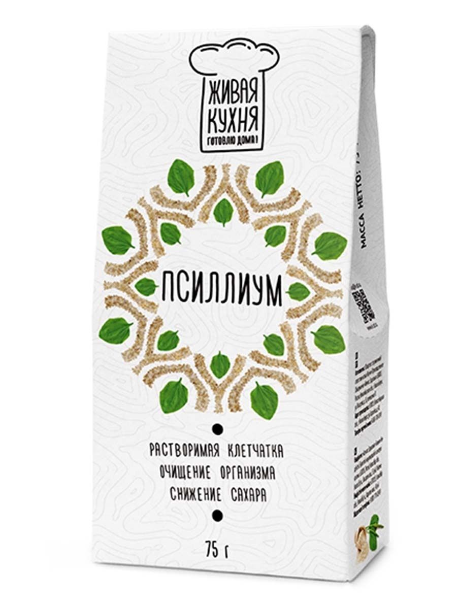 Псиллиум (клетчатка подорожника) Живая Кухня, 75г Псиллиум (клетчатка подорожника) Живая Кухня, 75г