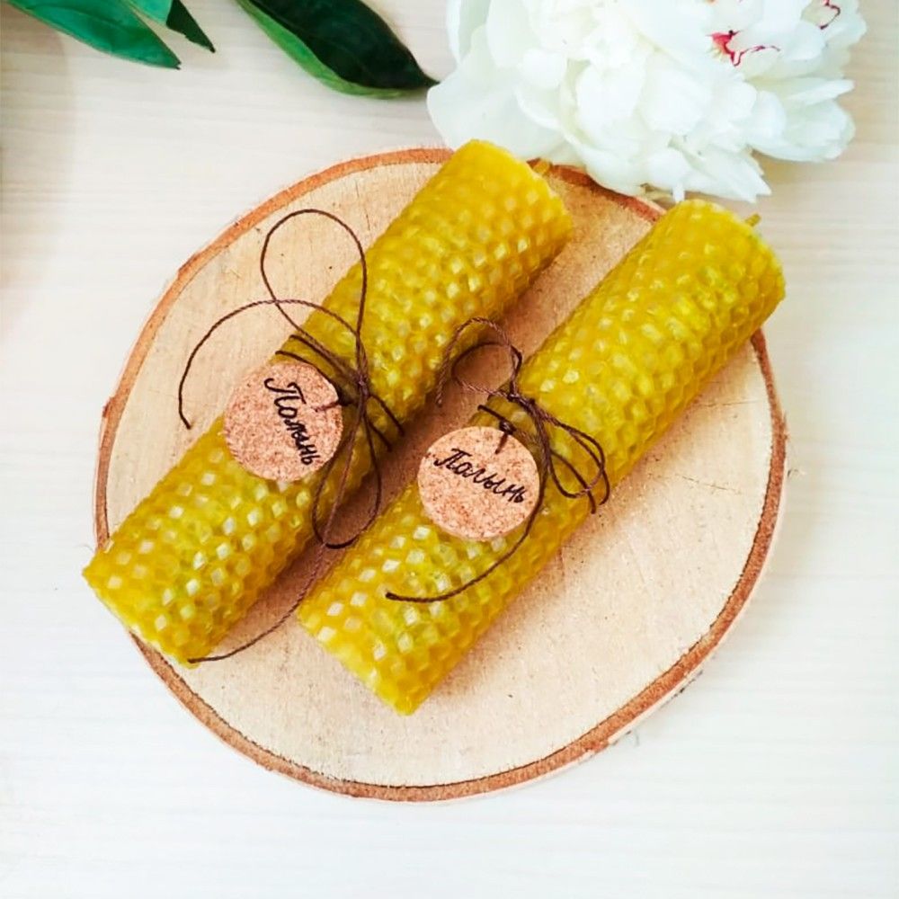Свеча ароматическая натуральная из вощины С ТРАВАМИ 13x3 см.-15 Свеча ароматическая натуральная из вощины С ТРАВАМИ 13x3 см.-15