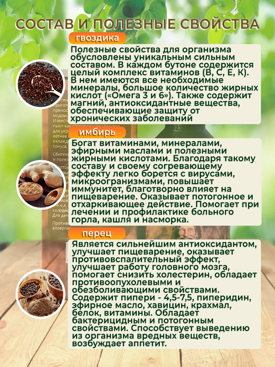 Сбитень старорусский рецепт №1 ПЕРЕЦ, 250 мл.-5