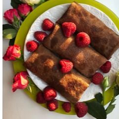 Блинчики с творогом и малиной