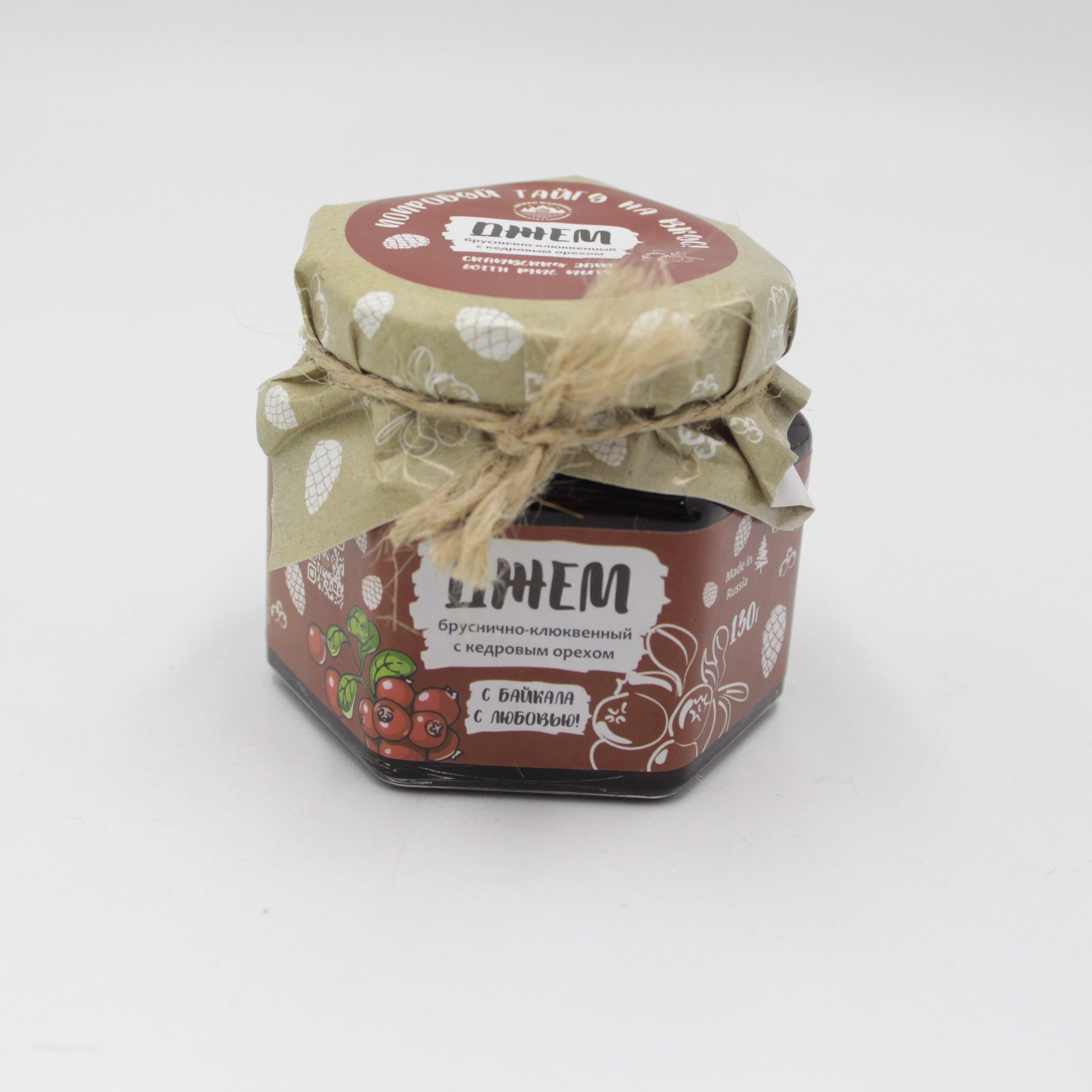 Джем брусн-клюкв. с кедровыми орешками, 130 гр