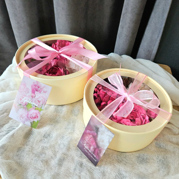 Зефир в шляпной коробке «Пионы» / 21 см-5