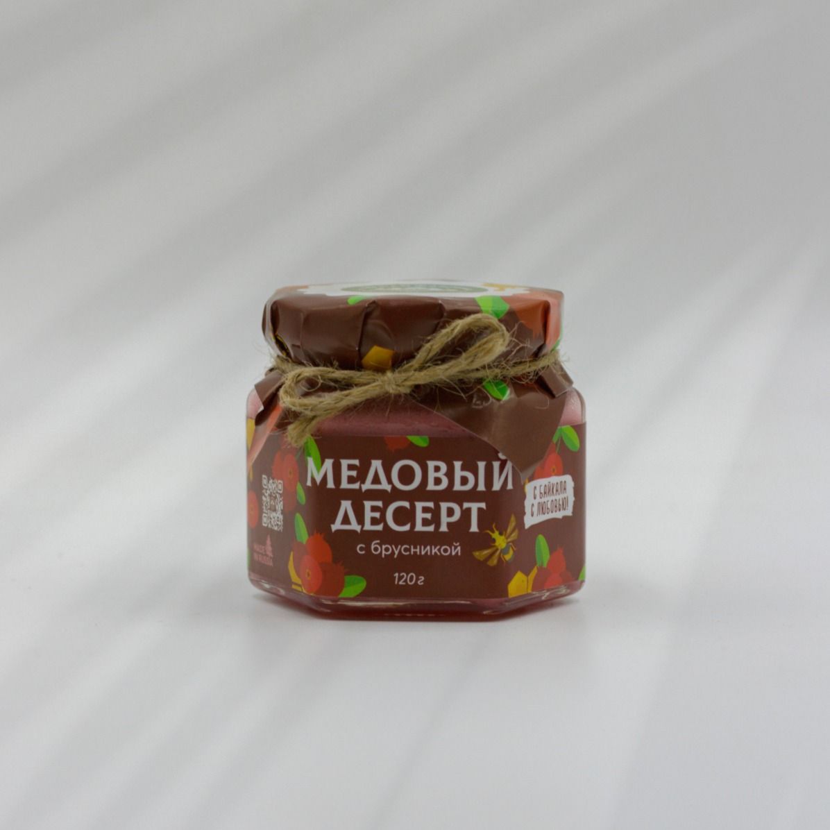 Медовый десерт с брусникой, 120 гр