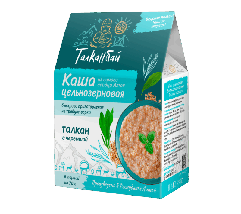 Каша цельнозерновая быстрого приготовления ТАЛКАН С ЧЕРЕМШОЙ, 350 гр.-2
