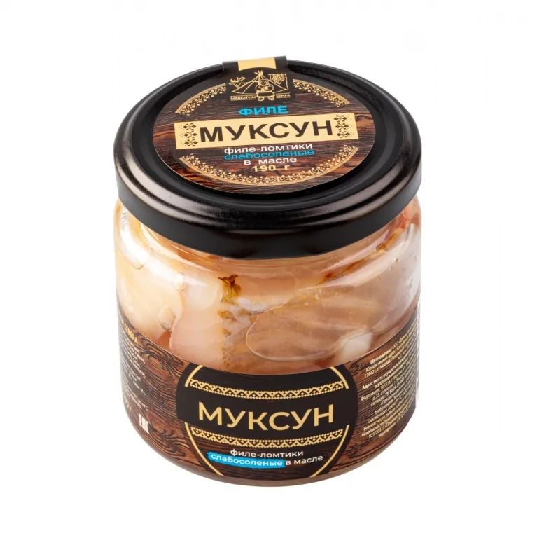Муксун филе-ломтики слабой соли в масле 190гр - упаковка 1 Шт. Муксун филе-ломтики слабой соли в масле 190гр - упаковка 1 Шт.