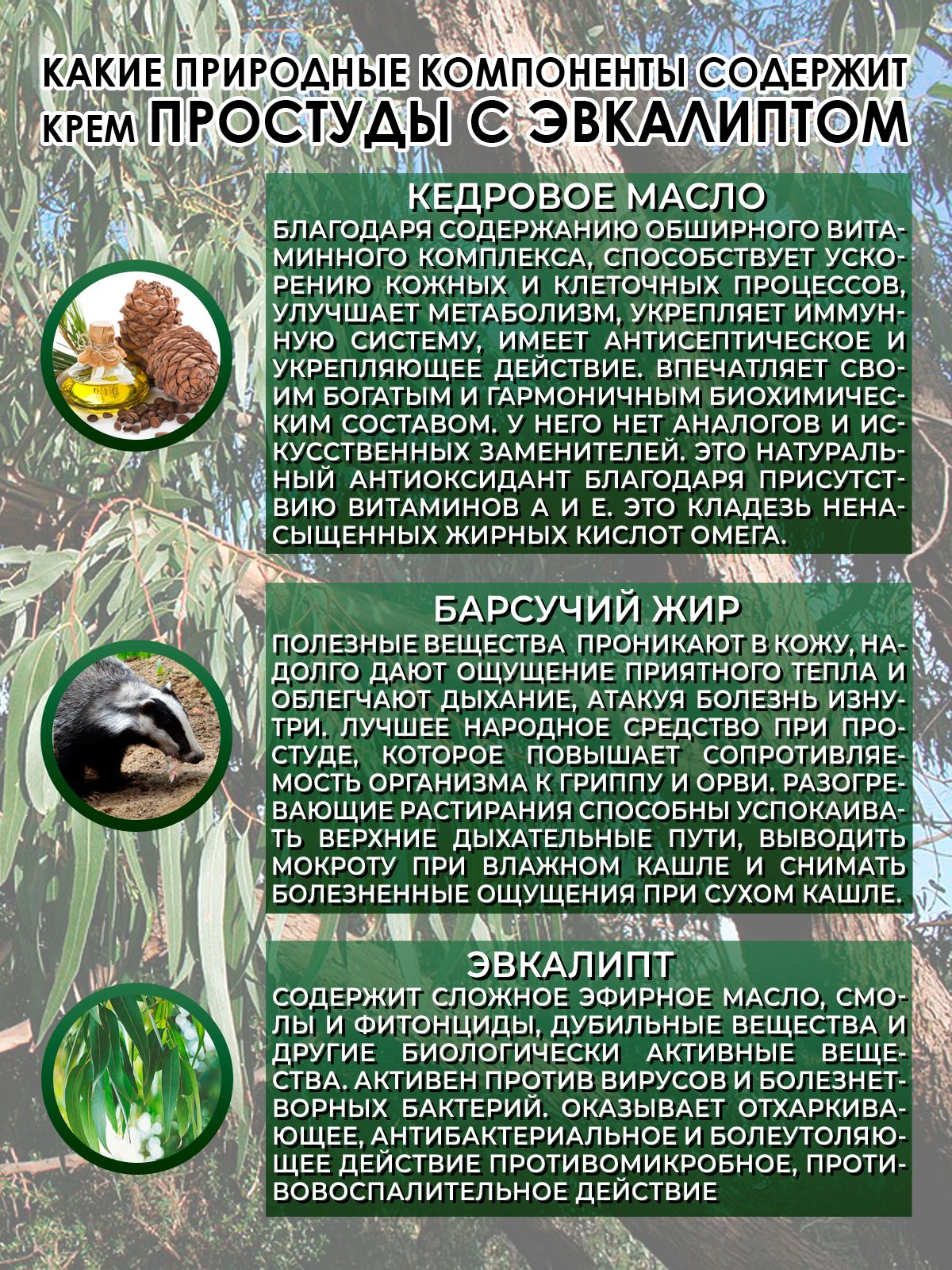 Крем Рецепт №7 ОТ ПРОСТУДЫ с эвкалиптом, 100 мл.-9