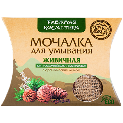 Мочалка льняная для умывания с органическим мылом "ЖИВИЧНАЯ" для проблемной кожи, заживляющая, 60 гр.-12 Мочалка льняная для умывания с органическим мылом "ЖИВИЧНАЯ" для проблемной кожи, заживляющая, 60 гр.-12