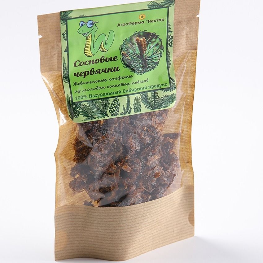 Цукаты из сосновых побегов "Сосновые червячки"