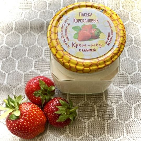 Крем-мед с клубникой