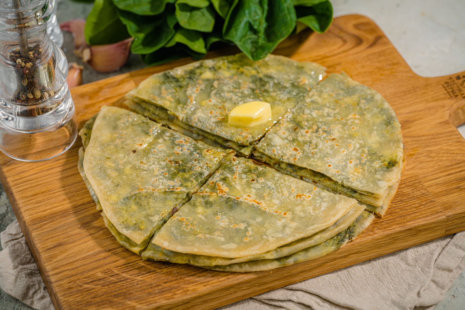 Хычины с творогом и зеленью