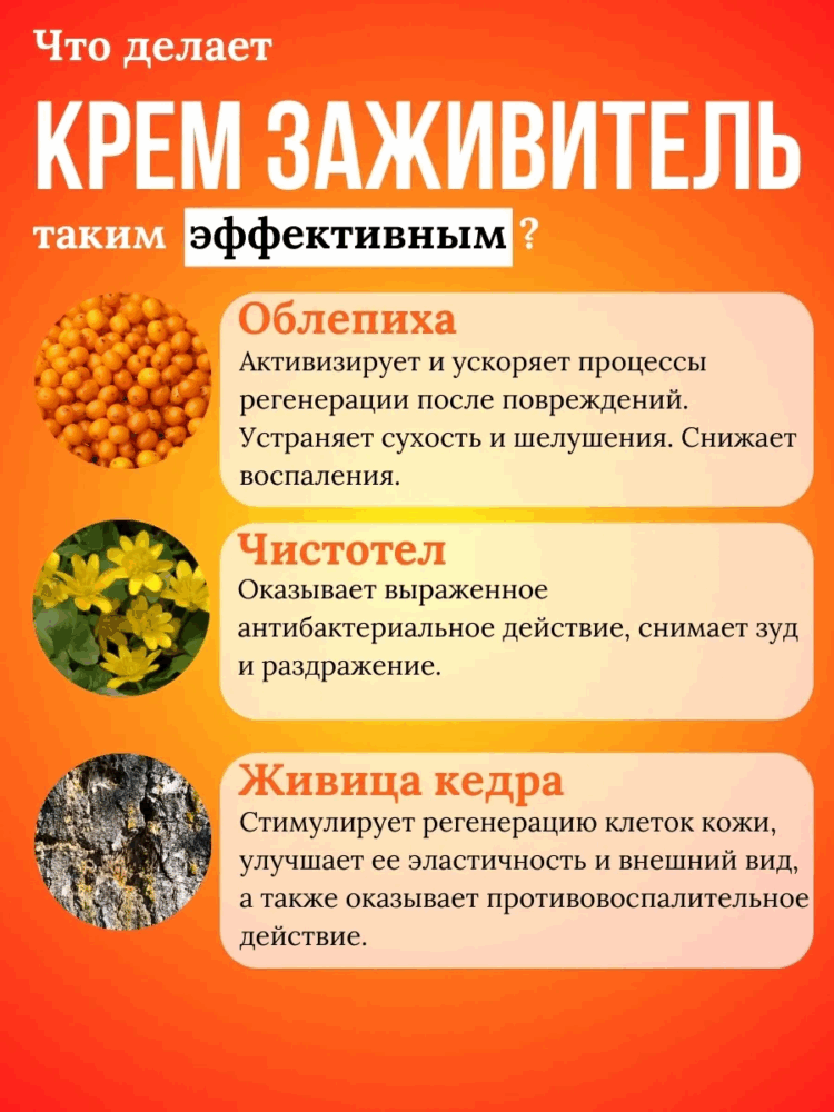 Крем Рецепт №8 ЗАЖИВИТЕЛЬ с облепиховым маслом, 100 мл.-13