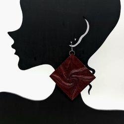 Серьги Амарантовый лоскут