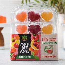Мармелад "СЕРДЕЧКИ" АССОРТИ с  клюквой