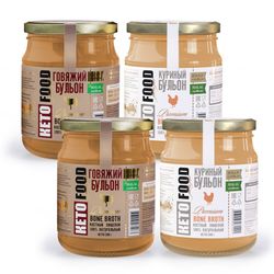 Бульон костный HALAL куриный говяжий 4шт