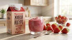 Йогурт козельский "Живой" Клубника 2.5% 450 грамм
