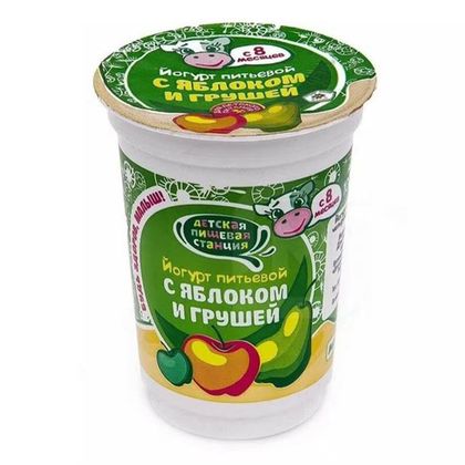 Йогурт с яблоком и грушей