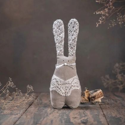 Рождественский кролик пуховый ушастик