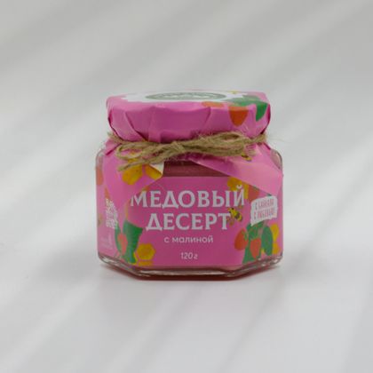 Медовый десерт с малиной, 120 гр