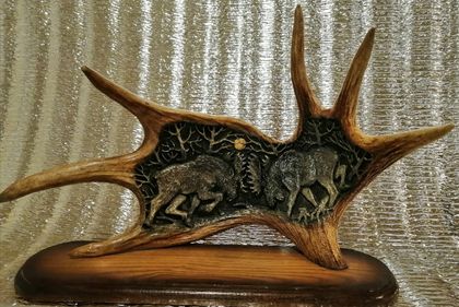 Панно из рога Лося с резьбой - упаковка 1 Шт. Панно из рога Лося с резьбой - упаковка 1 Шт.