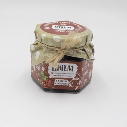 Джем брусн-клюкв. с кедровыми орешками, 130 гр