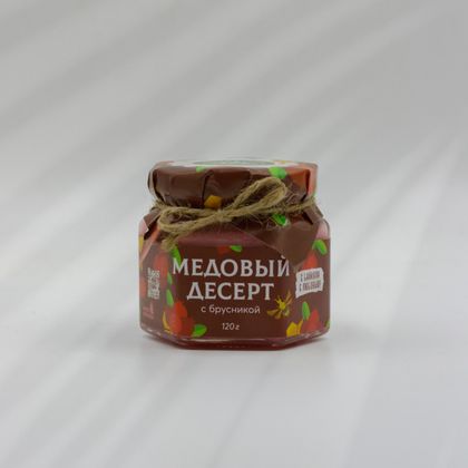Медовый десерт с брусникой, 120 гр