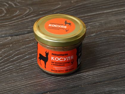 Паштет из мяса косули по-восточному с коньяком 100г - упаковка 1 Шт. Паштет из мяса косули по-восточному с коньяком 100г - упаковка 1 Шт.