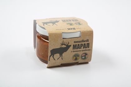 Паштет из мяса марала с белыми грибами - упаковка 1 Шт.