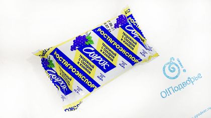 Сырок творожный с сахаром и изюмом 16,5% 90 грамм